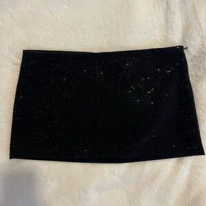 Zara black beaded mini skirt , code: 7901/118